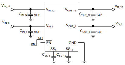 应用电路图 - STMicroelectronics STEF512GR双电子保险丝